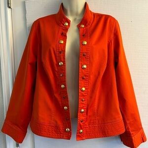Lane Bryant open jacket blazer orange with gold buttons Sz-14.  N20